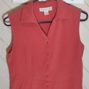 Petite Sophisticate Coral Blouse